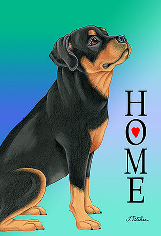 Rottweiler- Tomoyo Pitcher Home Garden Flag 12" x 17"