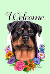 Rottweiler- Best of Breed Welcome Flowers Garden Flag 12" x 17"