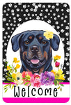 Rottweiler - HHS Paw Prints Welcome Indoor/Outdoor Aluminum Sign 8" x 12"