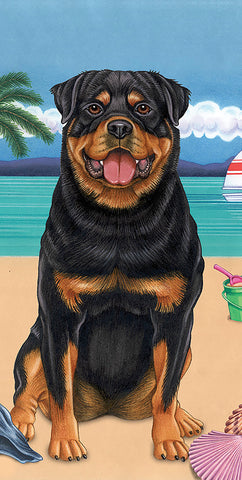 Rottweiler - Best of Breed Terry Velour Microfiber Beach Towel 30" x 60"