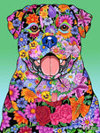 Rottweiler- Tomoyo Pitcher Flowers Garden Flag 12" x 17"