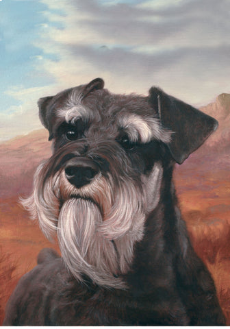 Schnauzer Grey Uncropped- Best of Breed Portrait   Outdoor Flag