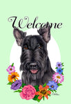 Scottish Terrier Black- Best of Breed Welcome Flowers Garden Flag 12" x 17"