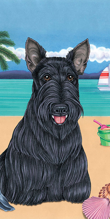 Scottie - Best of Breed Terry Velour Microfiber Beach Towel 30" x 60"