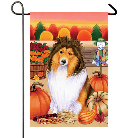 Sheltie - Best of Breed Autumn Harvest Garden Flag 12" x 17"