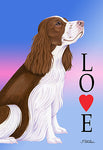 Springer Spaniel L/W- Tomoyo Pitcher Love  Garden Flag 12" x 17"