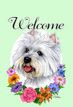 Westie- Best of Breed Welcome Flowers Garden Flag 12" x 17"