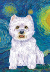 Westie -  Tomoyo Pitcher Van Gogh Garden Flag 12" x 17"