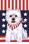 Westie- Tomoyo Pitcher Patriot Garden Flag 12" x 17"