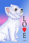 Westie- Tomoyo Pitcher Love  Garden Flag 12" x 17"