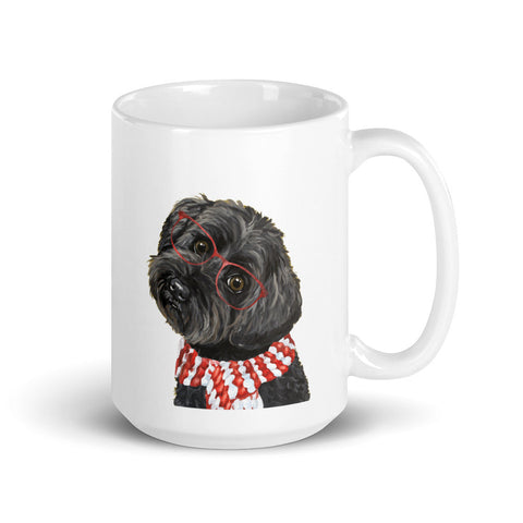 Dog Mug 'Yorkie Poo', Christmas Coffee Mug, 15oz Dog Mug