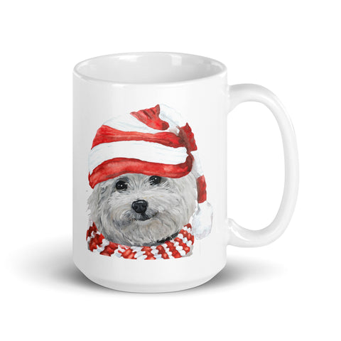 Dog Mug 'Bichon', Christmas Coffee Mug, 15oz Dog Mug