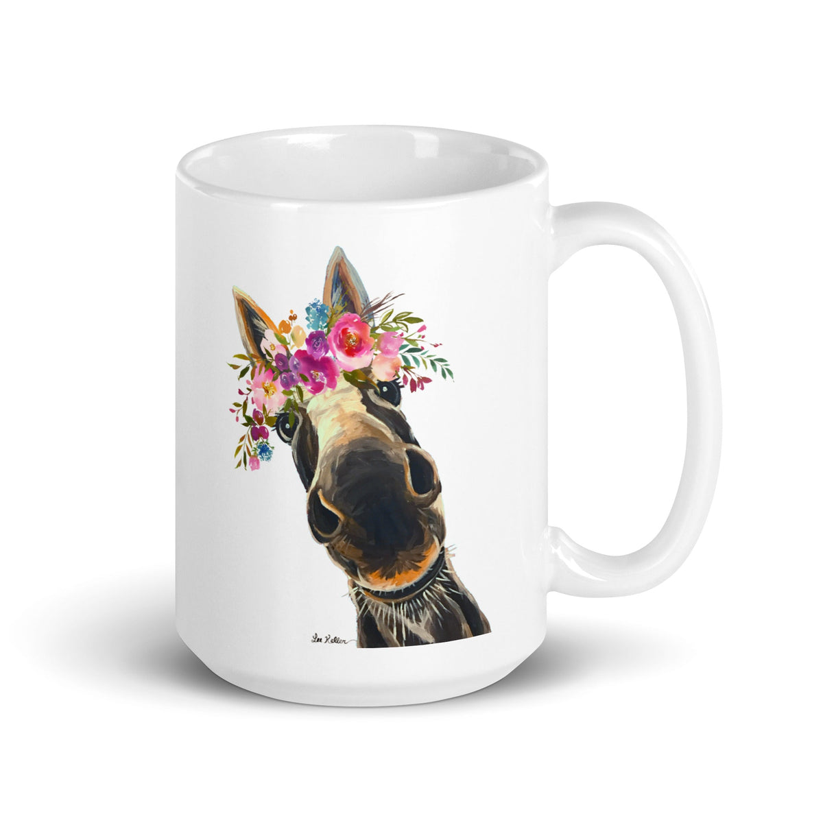 Donkey Mug 'Snickers', Donkey Coffee Mug, 15oz Bright Blooms Donkey Mu