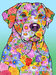 Yellow Labrador- Tomoyo Pitcher Flowers Garden Flag 12" x 17"