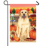 Yellow Labrador- Best of Breed Autumn Harvest Garden Flag 12" x 17"
