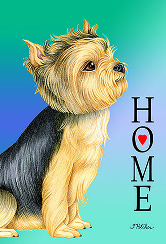 Yorkie Puppy Cut - Tomoyo Pitcher Home Garden Flag 12" x 17"