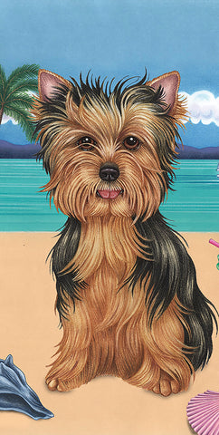 Yorkie Puppy Cut - Best of Breed Terry Velour Microfiber Beach Towel 30" x 60"