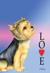 Yorkie Puppy Cut - Tomoyo Pitcher Love  Garden Flag 12" x 17"