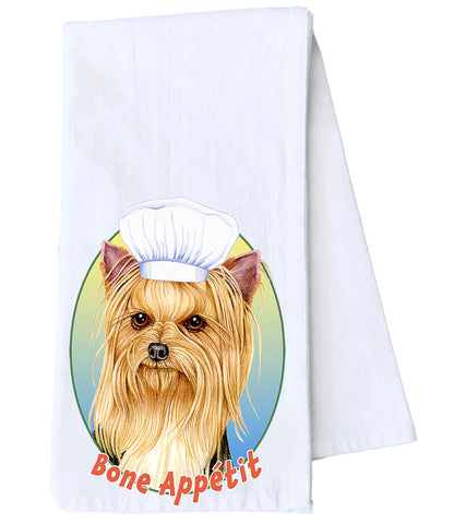 Yorkie Show Cut - Tomoyo Pitcher Kitchen Tea Towel Size 12" x 18" 100% Cotton