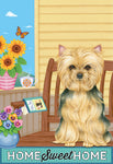 Yorkie Puppy Cut - Tomoyo Pitcher Home Sweet Home Garden Flag 12" x 17"